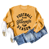 FOOTBALL IS MY FAVORITE Letters Autumn and Winter Loose Long-sleeved Sweater Women