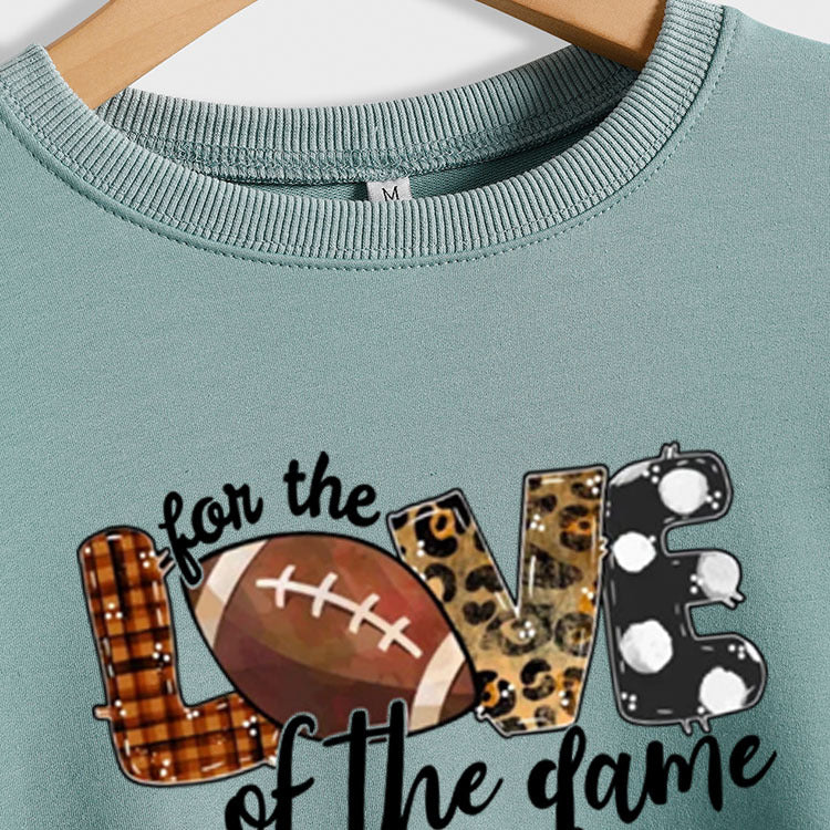 For The Love of The Game - Sweat-shirt de rugby à imprimé léopard et lettres