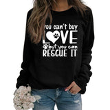 You Can't Buy Love Letters Round Neck Autumn and Winter Bottoming Casual Long-sleeved Ladies Sweater