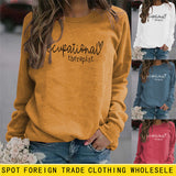 BERUFLICHES RUNDHALS-MODE-BUCHSTABEN-OVERSIZE-SWEATSHIRT LOSE FRAUEN MIT LANGEN ÄRMELN