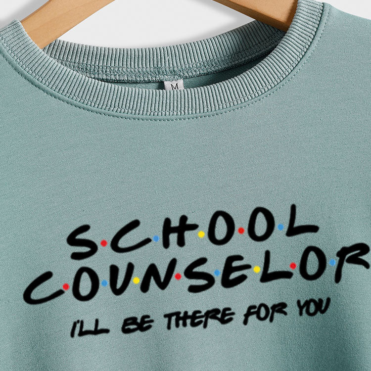 SCHOOL COUNTSELOR I'LL Automne et hiver Pull à manches longues et col rond pour femme
