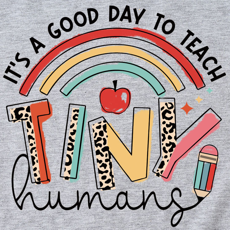 C'est une bonne journée pour enseigner la lettre imprimée ample à manches courtes T-Shirt femme