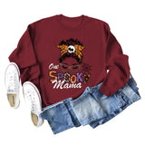 One Spooky Mama Lettering Autumn and Winter Women's Round Neck Long Sleeved Sweater