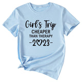 Girl's Trip Cheeper Round Neck Letter Women's T-shirt Fashion Short SleeveT-Shirt