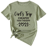 Girl's Trip Cheeper Round Neck Letter Women's T-shirt Fashion Short SleeveT-Shirt