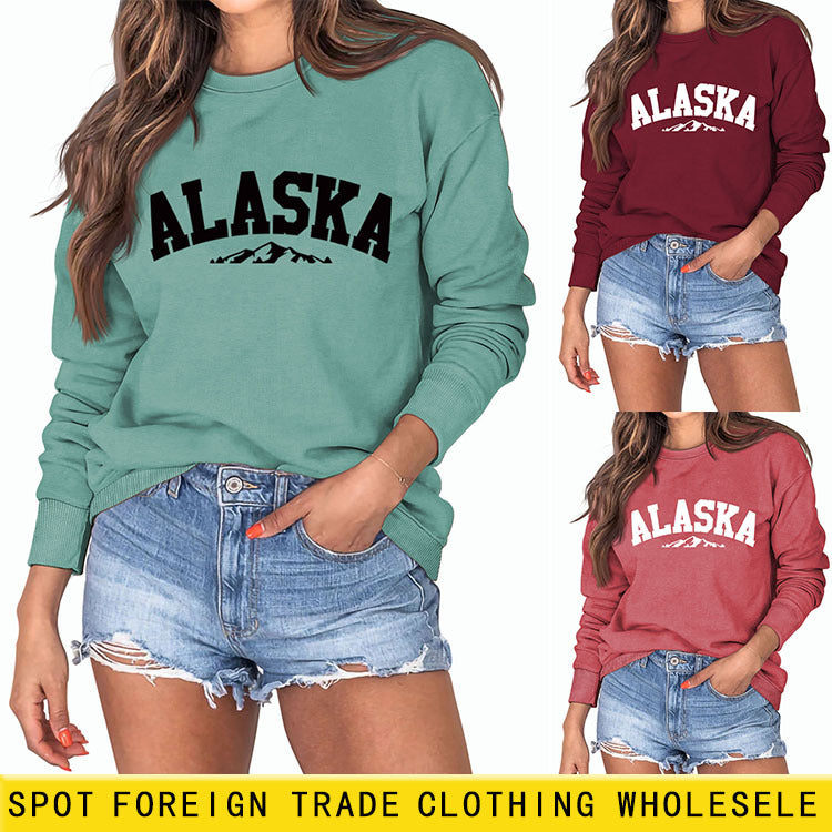 ALASKA Mountain Alphabet Pull ample à manches longues