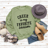 CHEER Is My FAVORITE Letters Large Size Loose Long-sleeved Round Neck Sweater Female