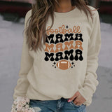 FOOTBALL MAMA Pullover mit Fußball-Buchstabendruck, modischer Druck, neuer Langarmpullover