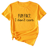 Fun Fact I Don't Care Fashion Large Women's T-shirt Short Sleeve