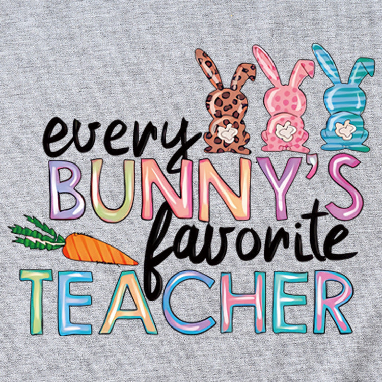 Every Bunny's Bunny's Bunny Print Casual Short-sleeved T-shirt for Women