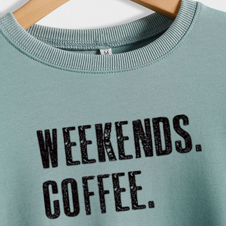 Weekends Coffee Basell Fashion Letter Pull ample à manches longues