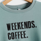 Weekends Coffee Basell Fashion Letter Lockerer Langarmpullover