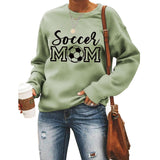 Schlichter Pullover mit Rundhalsausschnitt, langärmeligem „Soccer Mom“-Aufdruck, lockerer Pullover