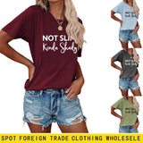 Not Slim Kinda Shady Fashion Letter New Women's Top Short-sleeved Shirt