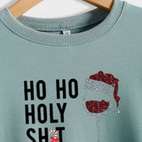 Ho Ho Holy Shit Fashion Damen Rotweinglas Brief Langarm Pullover Mädchen