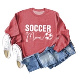 SOCCER MOM Fußball Brief Mode frauen Langarm Shirt Lose Pullover