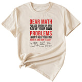 Letter Dead Math Printed Summer Casual Round Neck Short Sleeve T-shirt