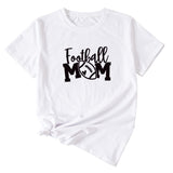 Football Mom Crew Neck Women's T-Shirt Loose Letter Short Sleeve