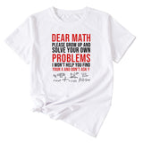 Letter Dead Math Printed Summer Casual Round Neck Short Sleeve T-shirt