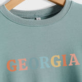 GEORGIA Letter Fashionable Loose Women's Long Sleeve Round Neck Sweater Women