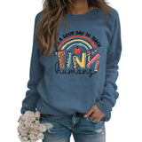 Today's Weather Is Very Good. Autumn and Winter Round Neck Letter Printed Long Sleeve Large Size Sweater