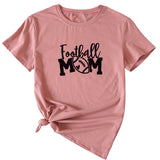 Football Mom Crew Neck Women's T-Shirt Loose Letter Short Sleeve