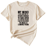 The Letters My Mind Is Like My Crewneck Shirt