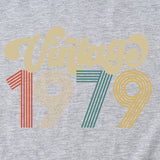 Round Neck 1979 Women's T-shirt Vintage Letter Printing Short Sleeve