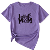 Football Mom Crew Neck Women's T-Shirt Loose Letter Short Sleeve