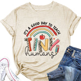 It'S A GOOD DAY tO tEACH LEttER PRINtED LOOSE SHORt SLEEVE tEE WOMEN T-Shirt