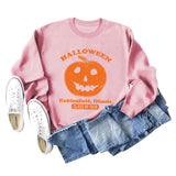 Halloween Haddonfield lettre imprimer pull ample à manches longues fille