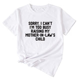 Sorry I Can't I'm Too Women's Casual Loose-fitting Short-sleeved Shirt