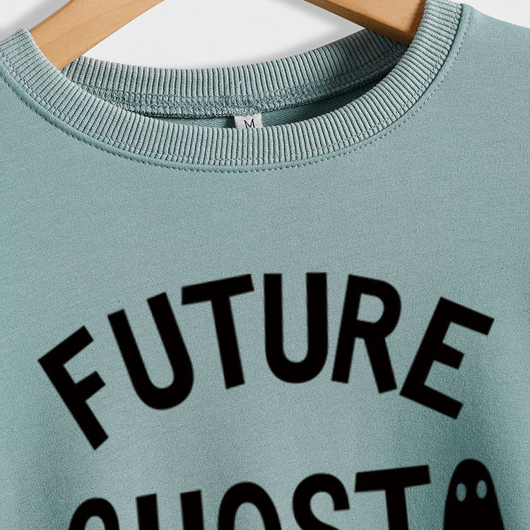 SPOT FUTURE GHOST GHOST LETTER Lâche MANCHES LONGUES SWEAT-SHIRT FEMME GRANDE TAILLE