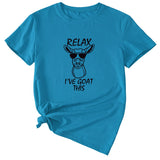 Sand Large Women's T-Shirt RELAX I'VE GOAT Short Sleeve