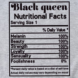 THE LETTERS BLACK QUEEN NUTRITIONAL FACTS SHORT-SLEEVED T Shirt