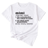 Womens English Letter Mimi Casual Round Neck Loose Short Sleeve Shirt