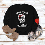 TIRED Fashion Loose Round Neck Autumn and Winter Bottoming Long Sleeve Love Sweater Girl