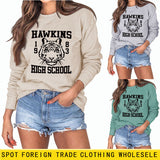 Hawkins 1893 Pullover mit Rundhalsausschnitt und hohem Buchstabendruck, modisch, lockerer Langarmpullover für Damen