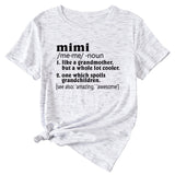 Womens English Letter Mimi Casual Round Neck Loose Short Sleeve Shirt