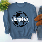 Round Neck Tops Long Sleeve Mama Print Loose Sweatshirt