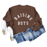 RAISING BOYS LETTRES Lâche FEMME BASE CHEMISE À MANCHES LONGUES SWEAT-SHIRT SURDIMENSIONNÉ