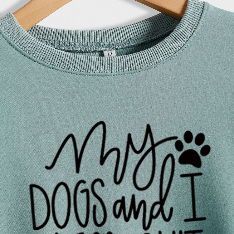 Pull à manches longues et col rond imprimé My Dog and Dog Shit Letters