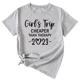 Girl's Trip Cheeper Round Neck Letter Women's T-shirt Fashion Short SleeveT-Shirt