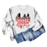 STRANGER THINGS Bottomed Women's Round Neck Letter Printed Long Sleeved Sweater