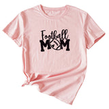 Football Mom Crew Neck Women's T-Shirt Loose Letter Short Sleeve