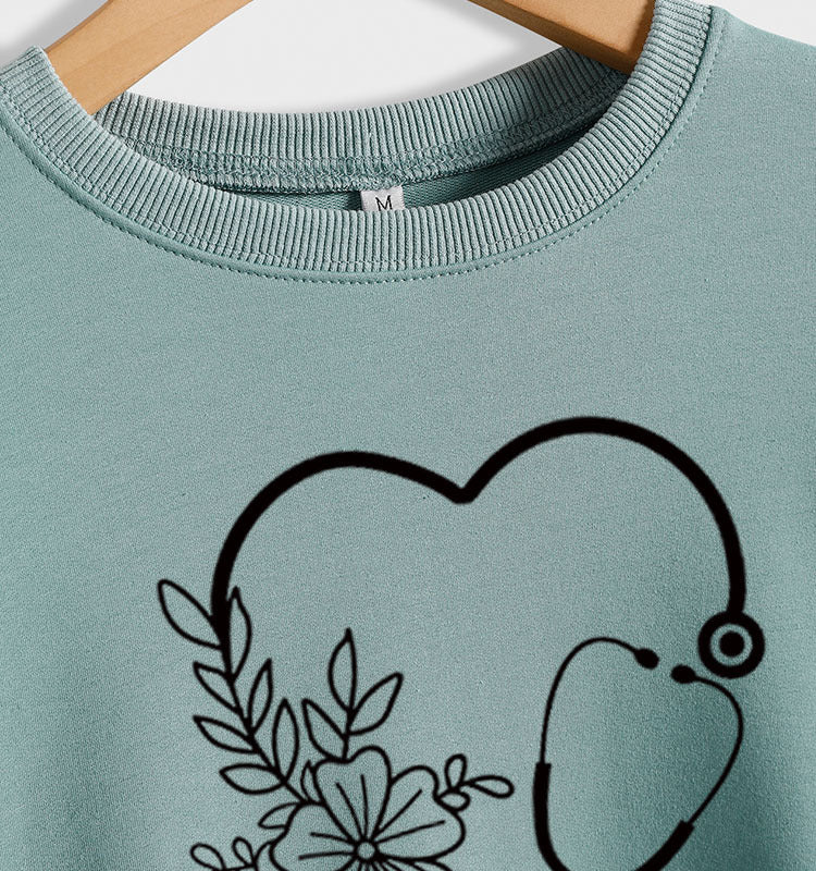 Pull décontracté à manches longues pour femme, haut imprimé amour, automne et hiver