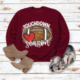 Simple pullover round neck shirt touchdown printed loose sweater foreign trade