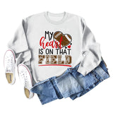 Damen Sweatshirt mit Aufschrift „My Heart Is on That Field“