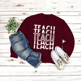 Round Neck Top T-shirtteach Print Loose Print Loose Sweatshirt