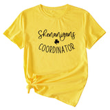 Simplified Letter Shenanigans Coordinator Round Neck Short Sleeve T-shirt